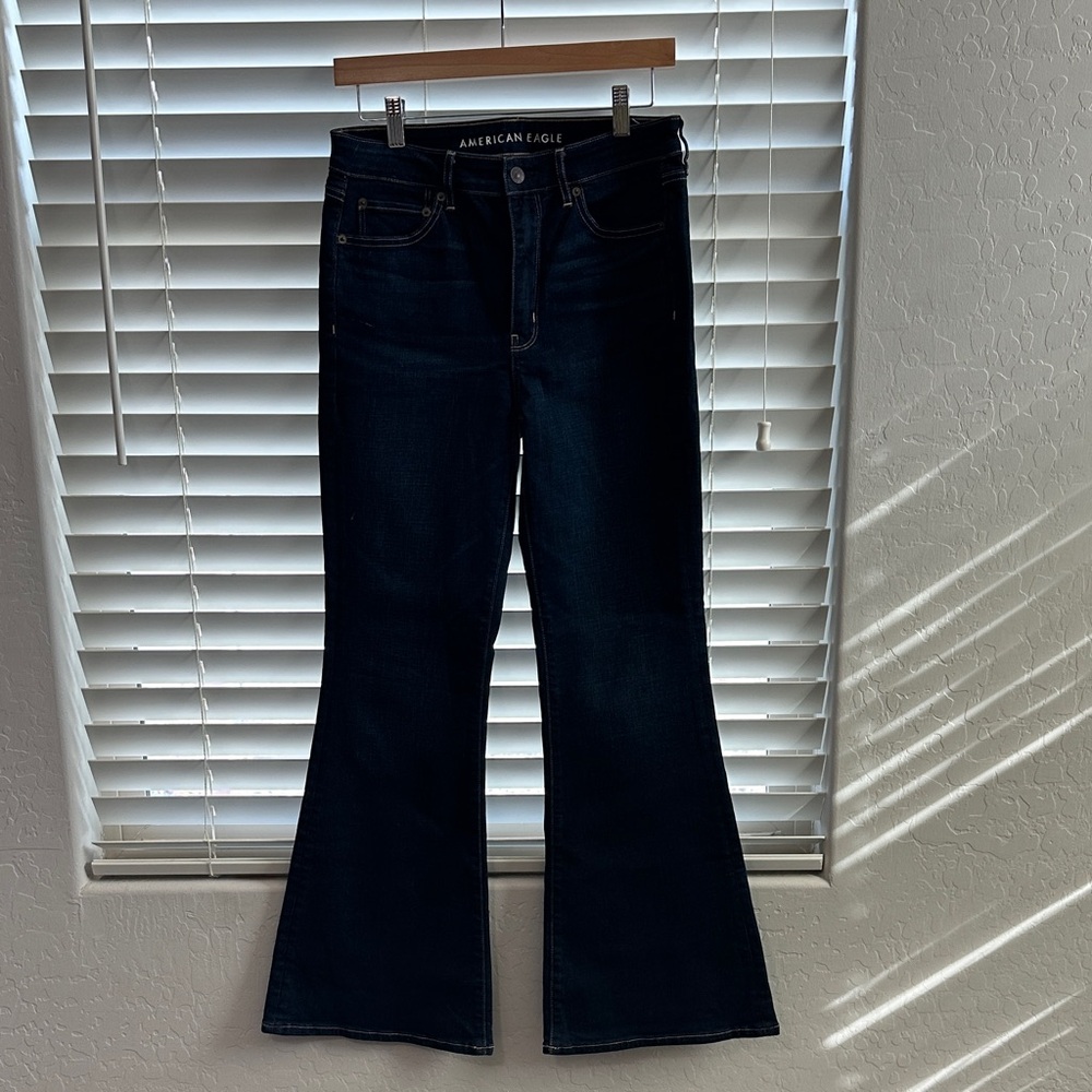 American Eagle Outfitters Women's Deep Indigo Flare Jeans